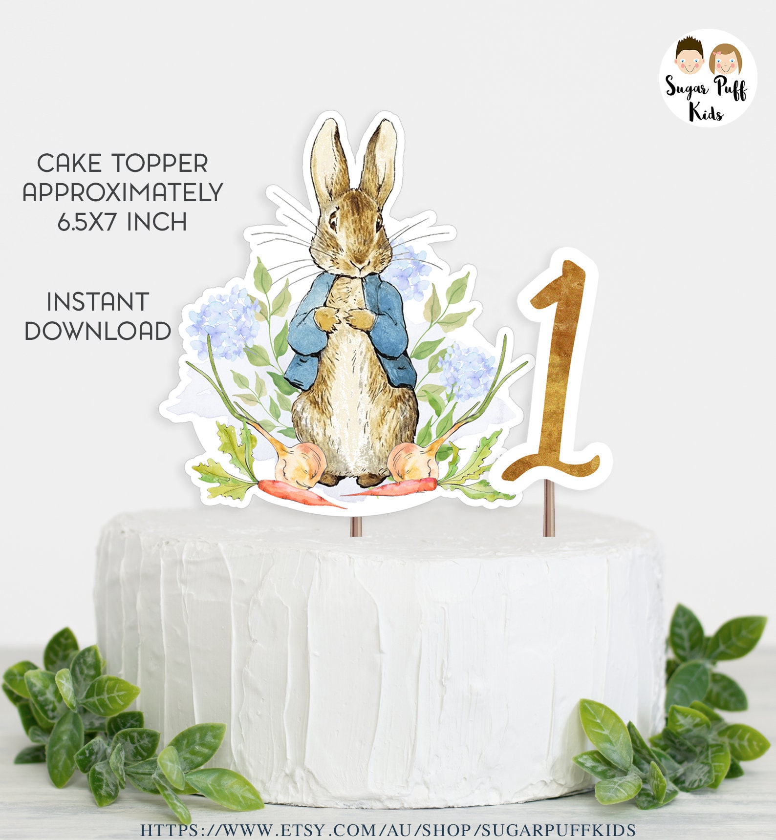 Large Peter Rabbit Cake Topper I Peter Rabbit Party I UK