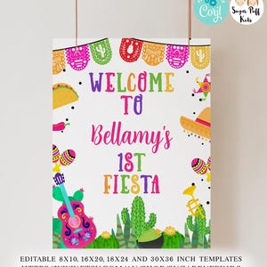 Printable 1st Fiesta Birthday Welcome Sign, Fiesta Party Welcome Poster, Mexican Party Welcome, First Fiesta Welcome Sign,Fiesta Party Decor