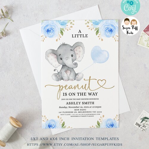 Little Peanut Banner PRINTABLE Elephant Baby Shower Baby - Etsy