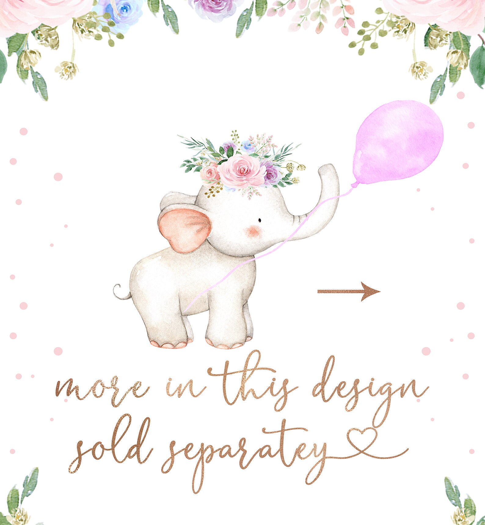 Printable Girls Elephant Pink Balloon Baby Shower Welcome - Etsy