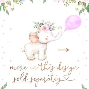 Printable Girls Elephant Pink Balloon Baby Shower Welcome Sign ...