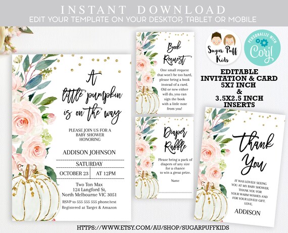 fall themed baby shower invites