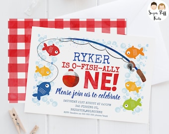 Editable Ofishal Birthday Invitation, Printable Bauble One Fishing, Instant Download fishing invitation, 0-fishal one, O-fish-ally one