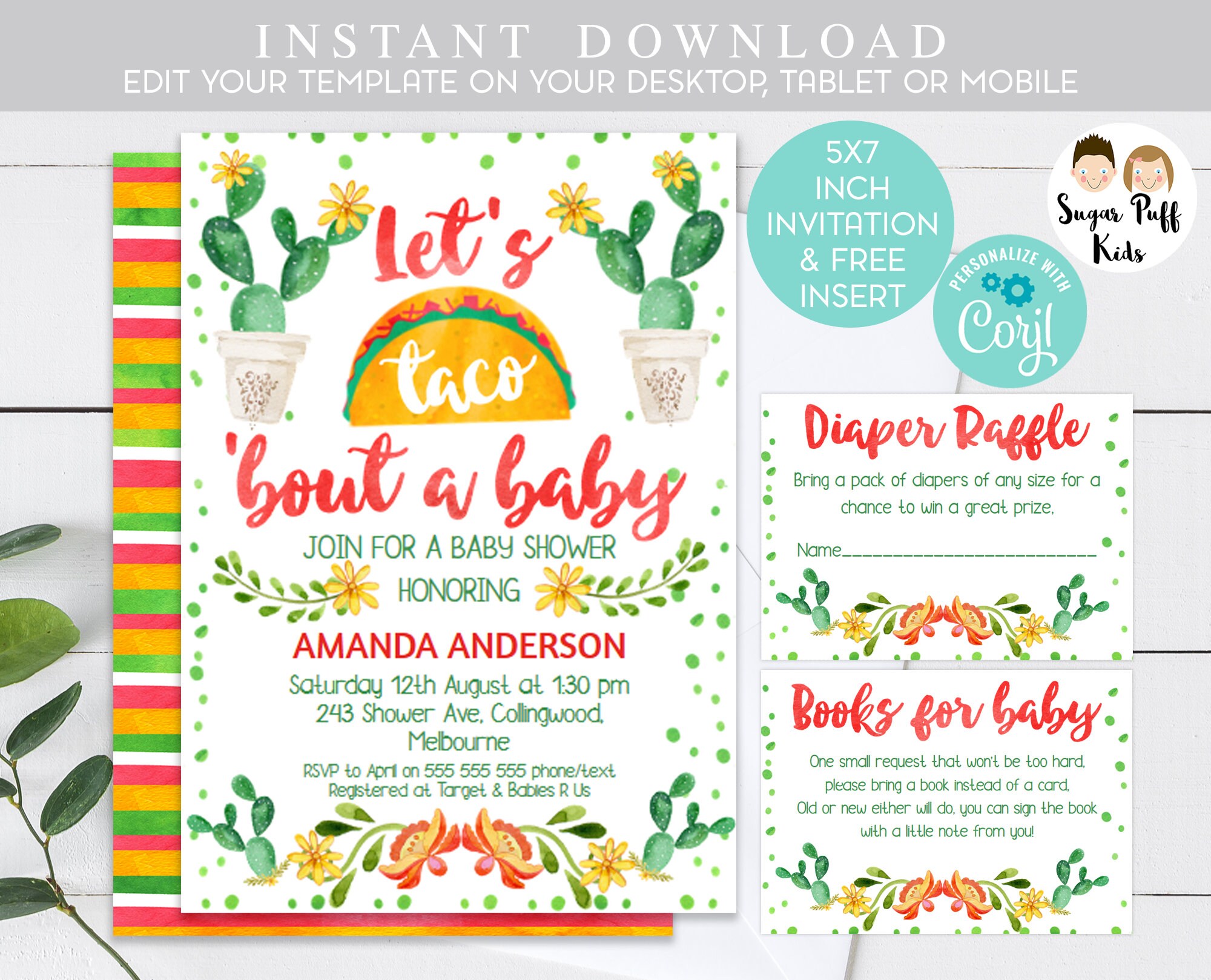 Let's Taco 'bout a Baby Baby Shower Invitation Etsy