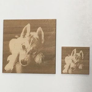 Personalized Picture Magnet - Wood Engraved- stocking stuffer gift- small personalized gift