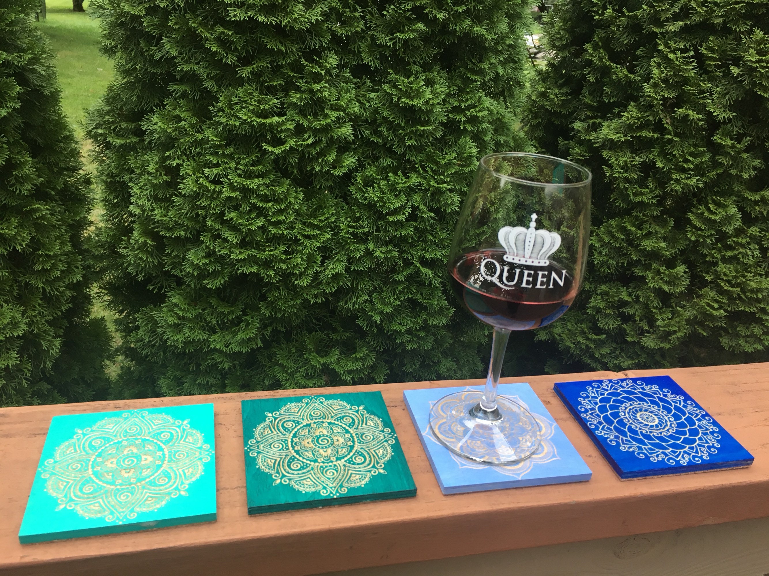 MDF Coaster Set of 6 Beautiful Wooden Coasters with Proper Coaster