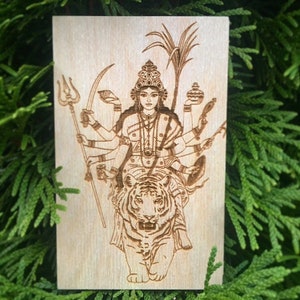 Durga Devi Magnet- Navarathri Decor- Hindu Art Magnet- Hindu Goddess Decor