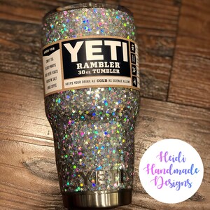 Chunky Glitter Tumbler | Personalized Silver Holographic Travel Mug | Custom Cup |