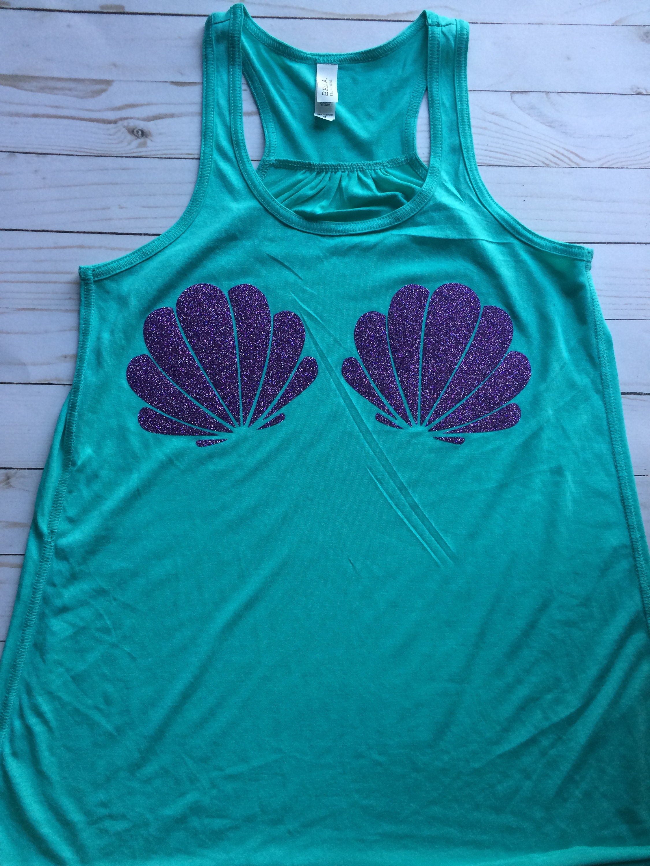 Mermaid Tank Top Sea Shell Shirt Mermaid Costume Adult Etsy