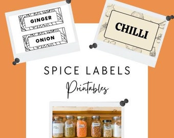 Editable Kitchen Spice Label Templates: Minimalist Jar Labels (Digital Download)