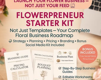 Kit de inicio para floristería: Plan de negocios, plantillas de marketing (descarga digital)