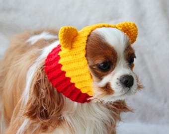 Protège-oreilles au crochet Honey Bear Dog ⨯ Protège-oreilles pour épagneul Cavalier King Charles ⨯ Télécharger le PDF
