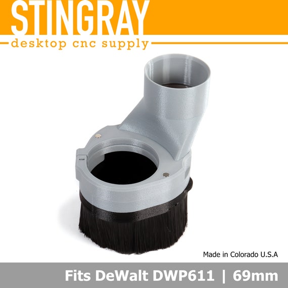 Stingray 69mm Dust Shoe, Fits Dewalt DWP611 Spindle for CNC