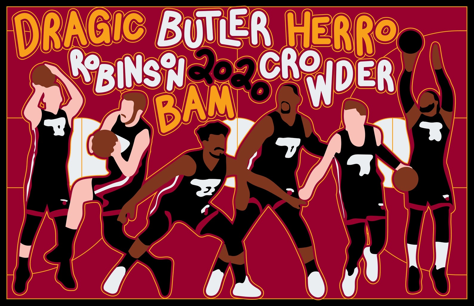 2020 Miami Heat Original Poster Design Etsy