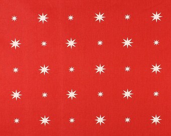 One Metre of Christmas Starlight Soft Furnishing Fabric in Red