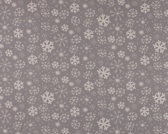 One Metre of Snowflake Soft Furnishing Fabric in Grey