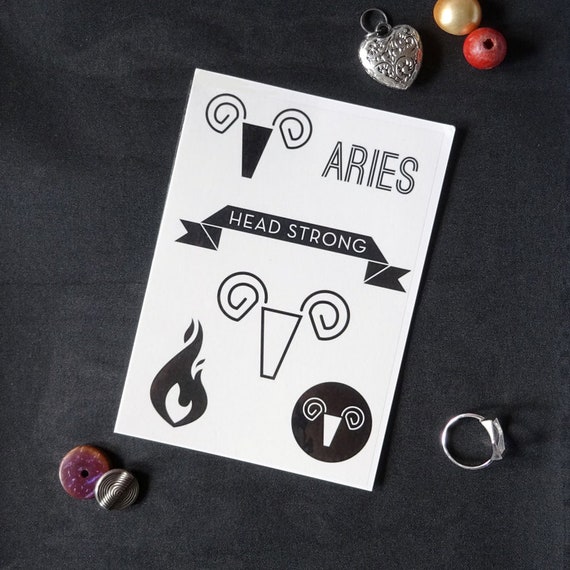 Signe Astrologique Tatouages Temporaires Tatouage Bélier Set De Tatouage Temporaire Tatouage Zodiaque Bélier Tattoo Tatouage Astrologie Le