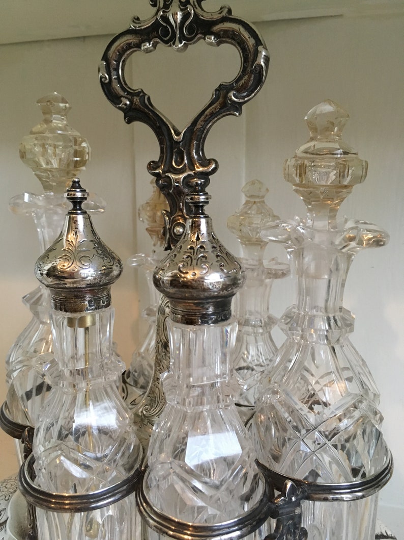 Antique Silver Cruet Condiment Set Etsy