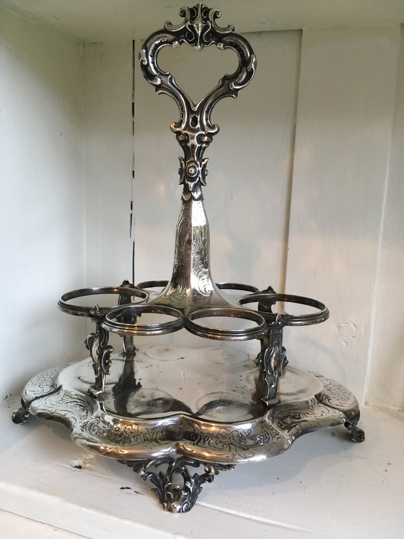 Antique Silver Cruet Condiment Set Etsy