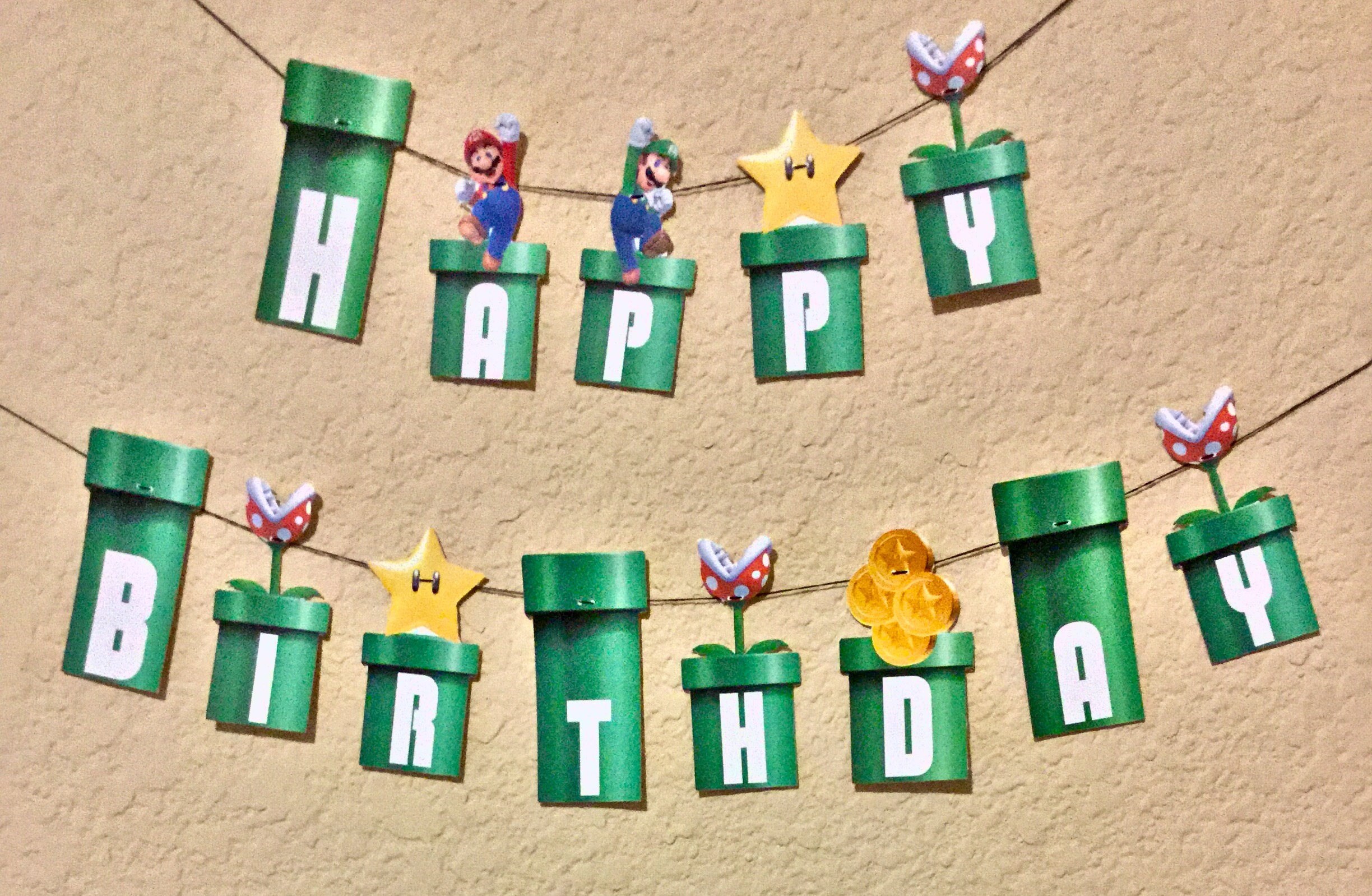 Super Mario Birthday Banner Do it yourself | Etsy
