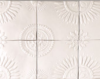 handmade porcelain tiles kaleidoscope design