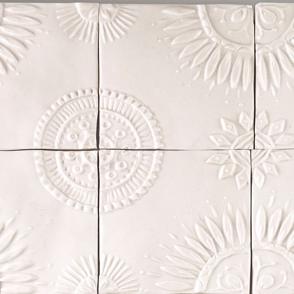 handmade porcelain tiles kaleidoscope design