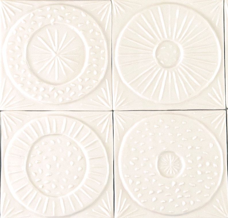 handmade wall tiles circles design zdjęcie 1