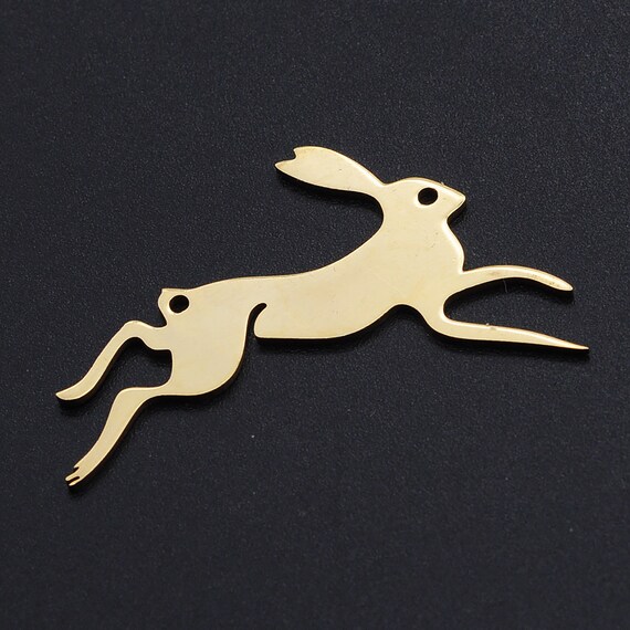 Golden Rabbit Connector Stainless Steel Charms Jewellery Etsy