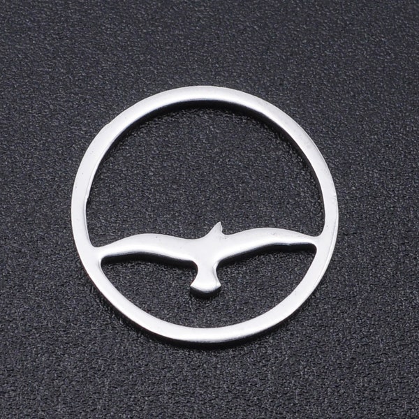 Seagull Stainless Steel Charms Jewellery Making Pendant Charms Finding Supplies Wholesale JN841-1x5