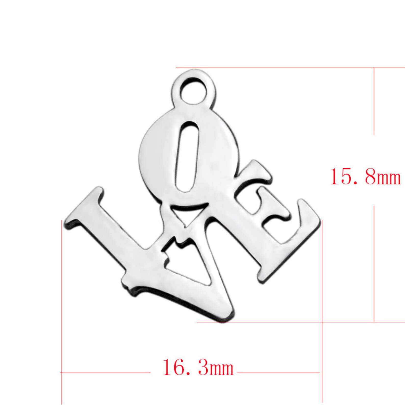 LOVE Stainless Steel Charms Jewellery Making Pendant Charms Etsy