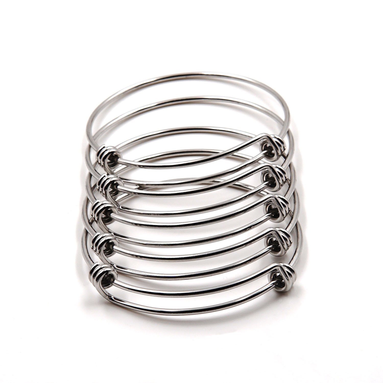 50pcs 60mm Stainless Expandable Bracelet Bulk Wire Bangles - Etsy