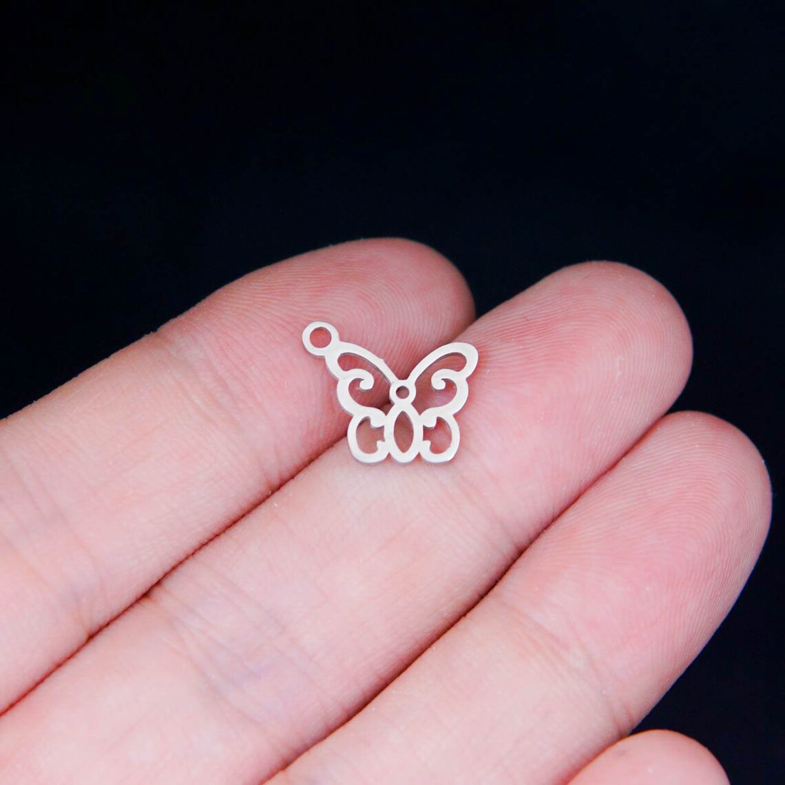 20pcs 304 Stainless Steel Butterfly Charms – 10mm X 15mm Mix Findings For Jewelry Making
