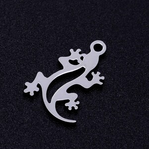 Gecko Stainless Steel Charms Jewellery Making Pendant Charms Finding Supplies Wholesale JN