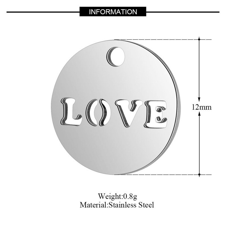 LOVE Stainless Steel Charms Jewellery Making Pendant Charms Etsy
