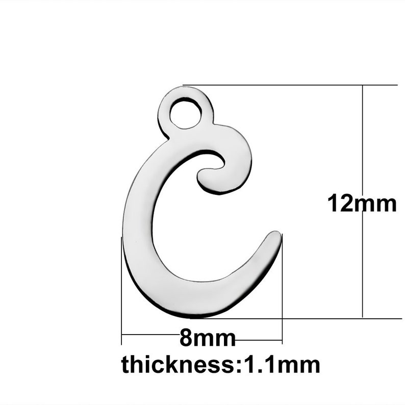 Stainless Steel Initial Alphabet Letter Charms Cursive Etsy