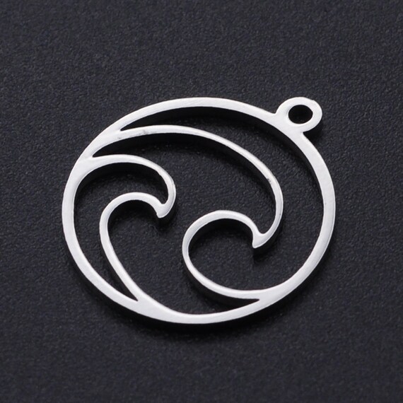 Wave Stainless Steel Charms Jewellery Making Pendant Charms Etsy