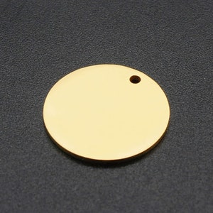 Golden Round Sheet Stainless Steel Earring Charms Jewellery Making Pendant Charms Finding Supplies Wholesale LA156x5