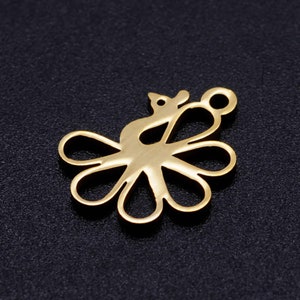 Golden Peacock Stainless Steel Charms Jewellery Making Pendant Charms Finding Supplies Wholesale JN