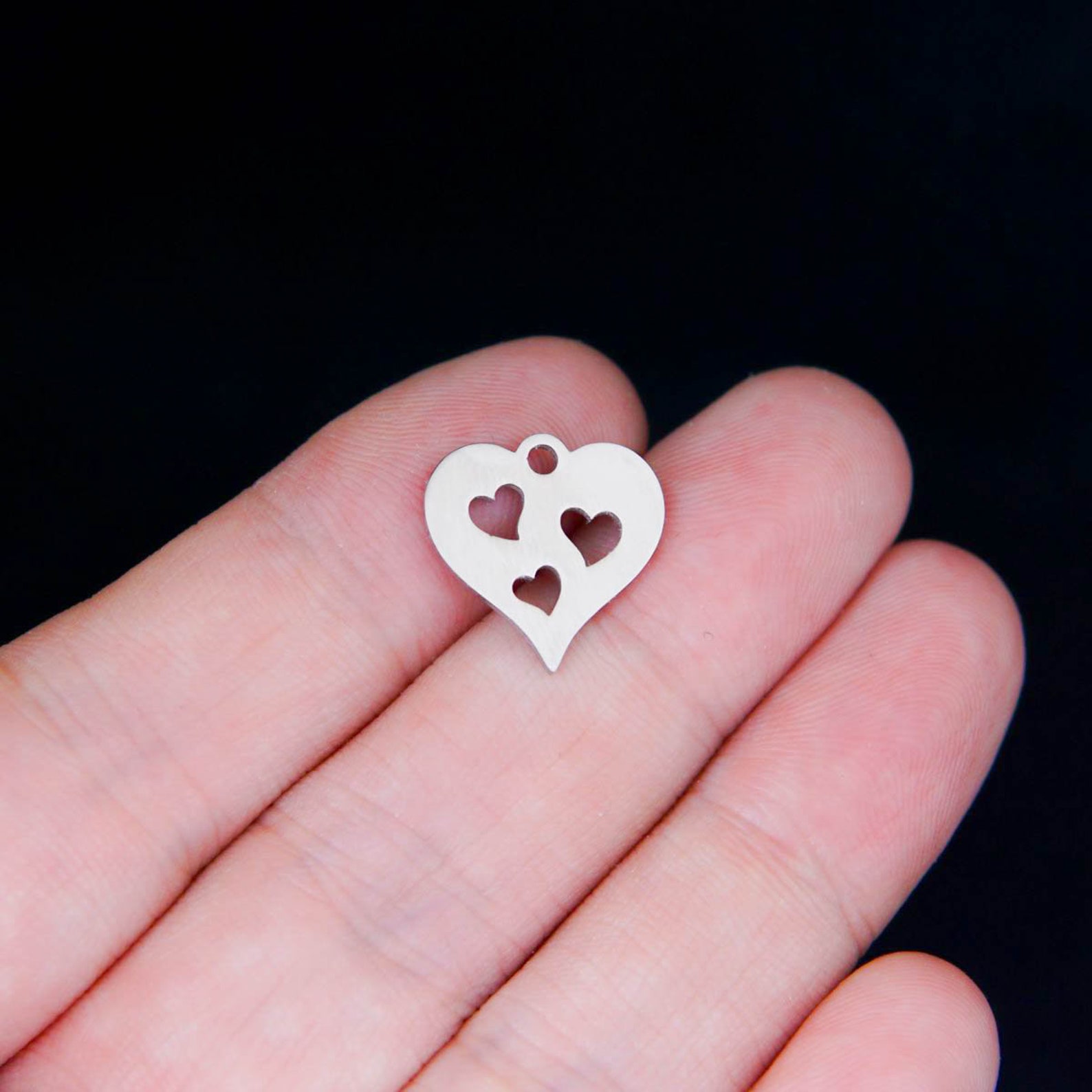 Heart Stainless Steel Charms Jewellery Making Pendant Charms Etsy