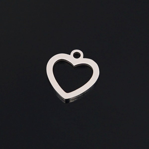 Heart Stainless Steel Charms Jewellery Making Pendant Charms Finding Supplies Wholesale A111