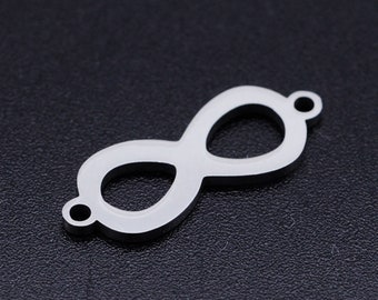 Double hole Infinity symbol Stainless Steel Charms Jewellery Making Pendant Charms Finding Supplies Wholesale JA363-1x5