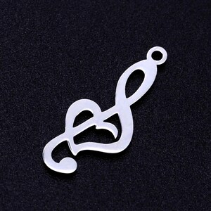 Love Music Sign Stainless Steel Charms Jewellery Making Pendant Charms Finding Supplies Wholesale JN