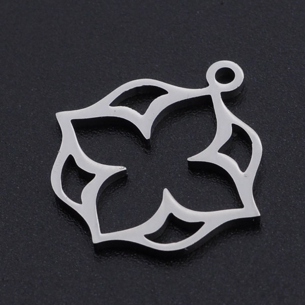 Hollow Flower Stainless Steel Charms Jewellery Making Pendant Charms Finding Supplies Wholesale JN779-1x5