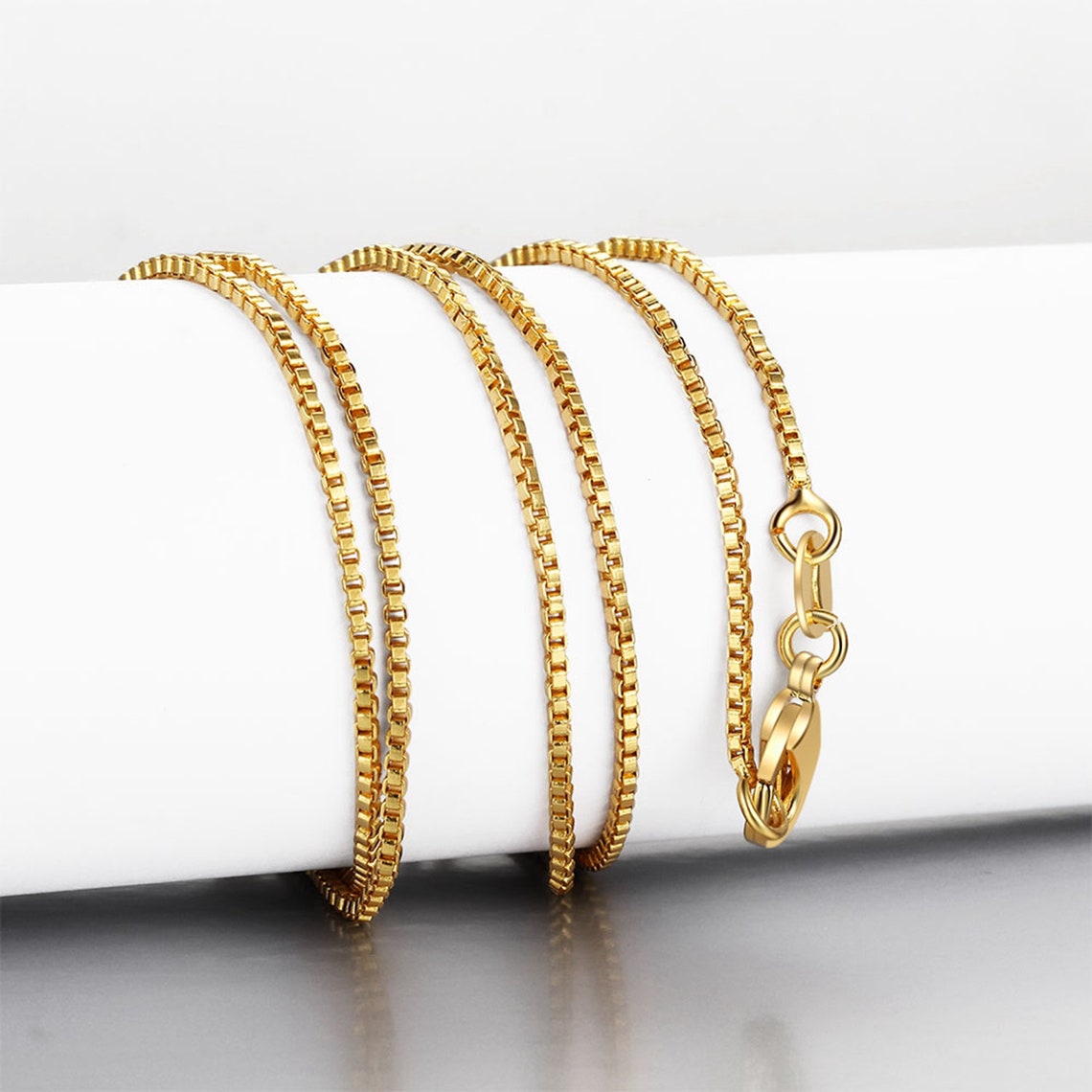 Golden tone Brass Box Chain Necklaces for Jewelry Making 18 Etsy