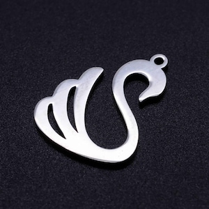 Swan Stainless Steel Charms Jewellery Making Pendant Charms Finding Supplies Wholesale JN