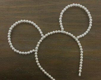Pearl Strand Ears, Pearl mouse ears, princess mouse ears, wire mouse ears