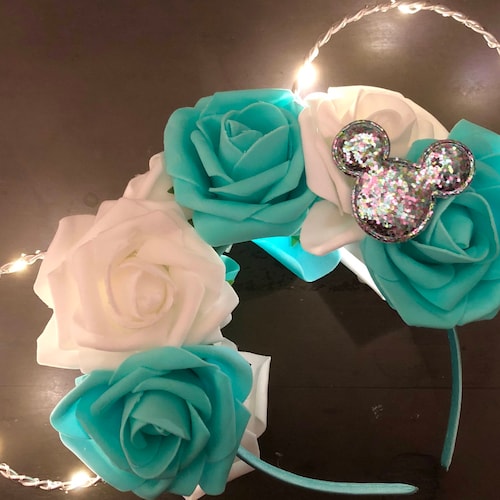 Light up Floral Mickey Disney Ears Mouse Ears Mickey Mouse Etsy
