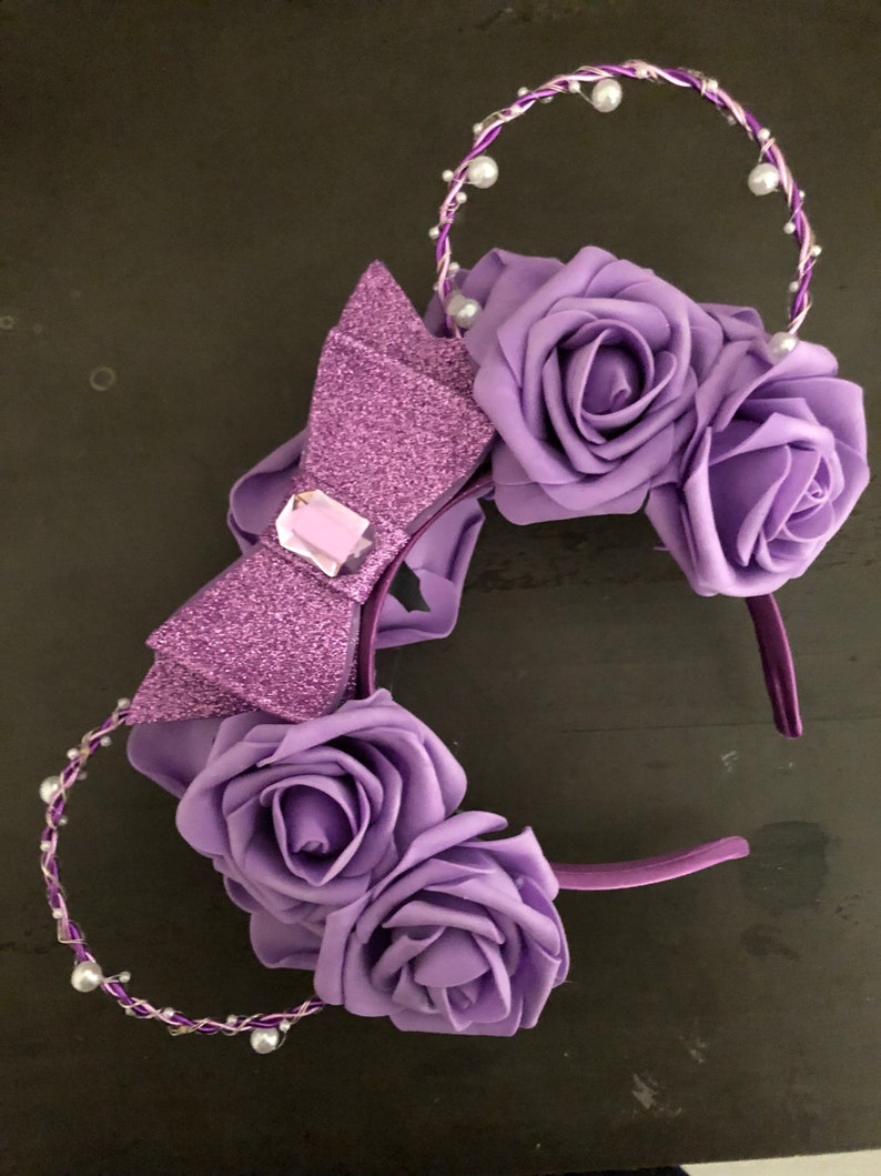 Purple Flower Wire Mickey mouse ears disney ears minnie Etsy