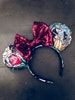 Beauty and the Beast mouse ears,  stained glass beauty and the beast Ears, belle mouse ears 