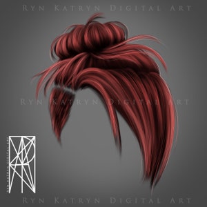 PNG Full Unisex Hairstyle, Castian - 5 Different Colours.